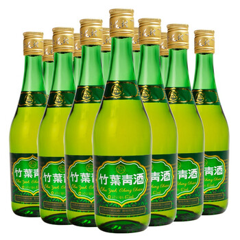 38度玻瓶竹叶青酒475ml*12瓶整箱 山西杏花村露酒(裸瓶)【图片 价格