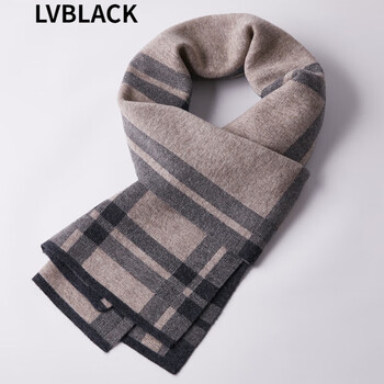 ck品牌高端轻奢100�sere羊绒围巾男士冬季加厚韩版羊毛围脖男 驼色