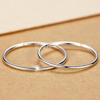 【有小号】925银小光圈戒指男士女士关节戒尾戒单身戒子独身 1mm/6号