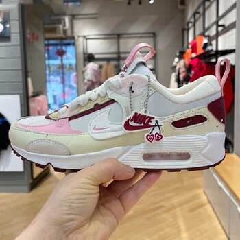 耐克nikeairmax90情人节女鞋气垫运动鞋减震时尚休闲鞋fd434码36
