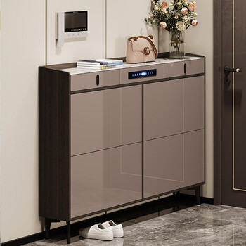 博弗恒玺轻奢岩板智能消毒鞋柜除臭杀菌烘干门口入户门厅大容量玄关柜