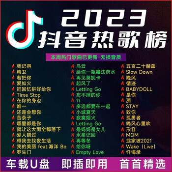 汽车载u盘2023抖音热歌曲流行网红无损高音质车用usb经典音乐优盘64g