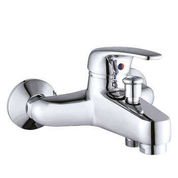 全铜镀铬三联淋浴沐浴单把双孔冷热调温混合水龙头