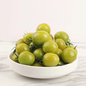 佧美垄京地达 山东绿翡翠青口蜜绿色小番茄新鲜小柿子水果西红柿 3斤装