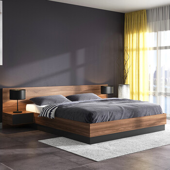 逸恋木床高箱床双人单人床现代简约榻榻米床带床头日式酒店床1.