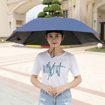 戴头上的雨伞伞帽头戴伞防晒风雨钓鱼伞帽子伞头戴式头顶大号折叠遮阳