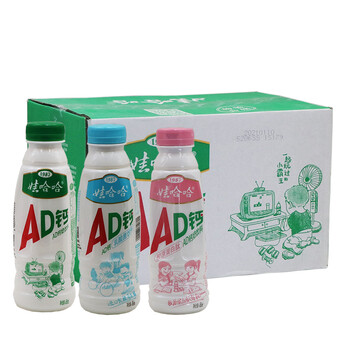 娃哈哈ad钙奶450ml15瓶箱大瓶牛奶饮品学生酸奶乳酸菌胶原蛋白肽胶原