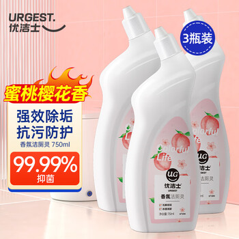 优洁士强效洁厕灵 除重垢马桶清洁剂厕所去味除菌洁厕液厕所洁厕宝 【三瓶囤货装】香氛洁厕灵750ml