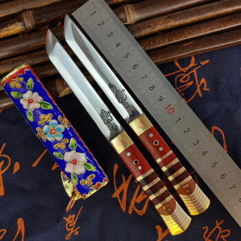 保安族手工刀 保安族纯手工鸳鸯刀双刀吃肉小刀情侣刀