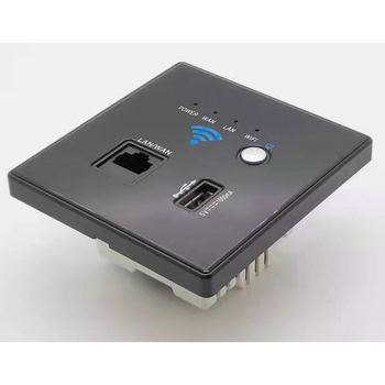 器300m家用86型入墙式wifi中继覆盖无线面板ap哆莫阳光黑300m亚克力