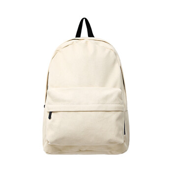 原创新款帆布包女学院风双肩包女包背包电脑包学生书包 米白色