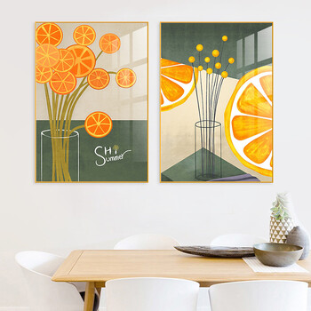 mhmh餐厅客厅装饰画小清新水果系列现代简约饭厅壁画餐桌挂画晶瓷轻奢