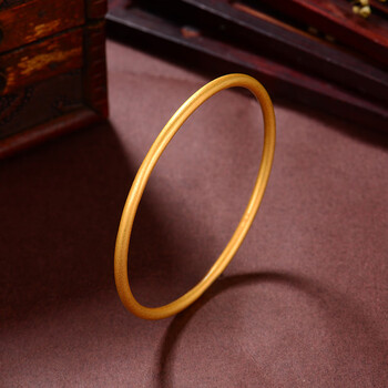 尔立黄金古法手镯女足金999妈妈款素圈大金镯子中老年人婚嫁三金首饰