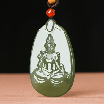 非诺  和田玉观音玉吊坠男款观世音菩萨玉牌玉坠玉石项链 观音
