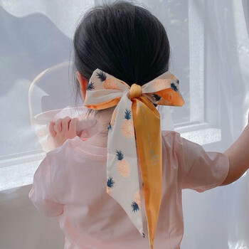 15岁儿童蝴蝶结飘带网红发带少女学生扎头发丝带丝巾时尚潮流发带头饰