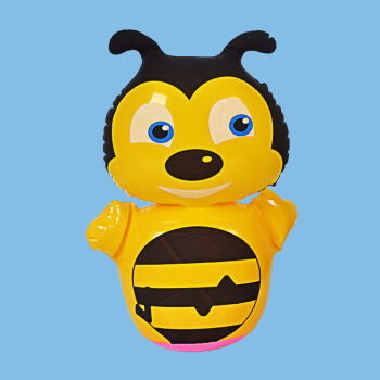 卡通动物充气不倒翁玩具地摊夜市热卖35cm兔子老虎儿童玩具批发小蜜蜂