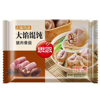 思念上海大馅馄饨猪肉香菇味500g