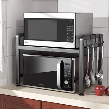 本王bw微波炉架可伸缩烤箱架子家用多层厨房置物架台面可伸缩4064cm6