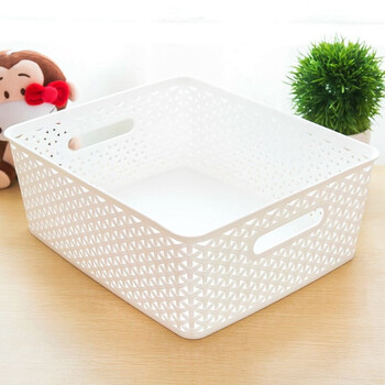 恒愎塑料收纳筐 杂物筐收纳篮子桌面储物筐长方形幼儿园玩具收纳框办