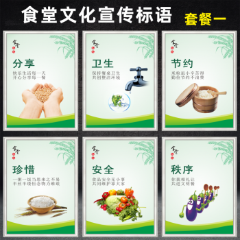 意卡蒙學校企業食堂文化牆標語光盤行動節約糧食浪費可恥粒粒皆辛苦