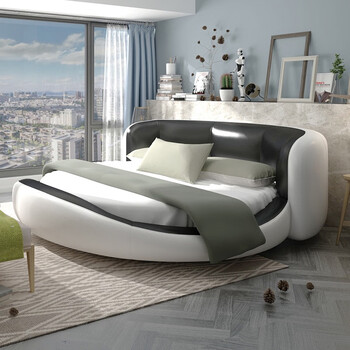 mef圆床大圆床双人床婚床现代简约主卧室公主床网红豪华酒店情侣床