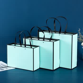 定做礼品袋服装袋子购物袋礼物袋化妆品首饰袋 铆钉蒂芙尼蓝黑框黑框