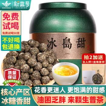 新益号冰岛龙珠普洱茶生茶叶古树茶小沱茶冰岛甜生普洱茶小粒装云南茶叶 250g 【实惠口粮】冰岛甜龙珠