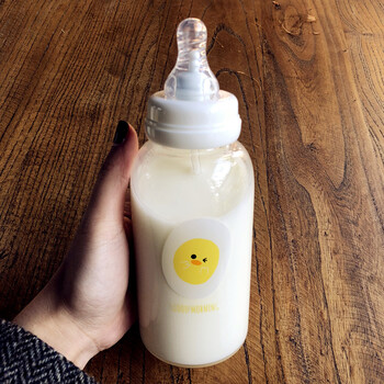 恩尔美商场同款韩国创意可爱女奶嘴吸管水杯便携防漏奶瓶儿童学生杯子