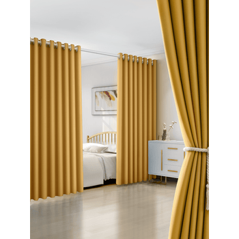 窗帘成品免打孔安装杆一整套卧室全遮光轻奢布2021年新款时尚客厅柠檬