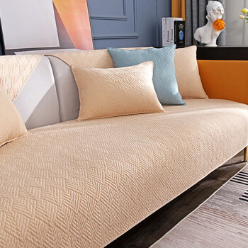 皮沙发垫冬款北欧简约沙发垫四季通用防滑坐垫子现代冬款皮沙发套罩