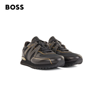 BOSSHUGOBOSS鞋靴系列：价格稳定销量增长，2023秋冬新款橡胶饰边混合材质运动鞋