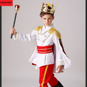 服装男童国王王子表演服礼服cosplay扮演幼儿园演出服白色王子配饰140