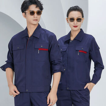 汽修车间维修工装加厚电焊长袖春秋劳保工作服 藏 蓝 色-蓝领 套装