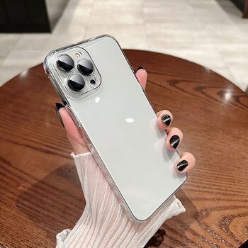 适用苹果14手机壳新款自带镜头膜iphone14promax保护套电镀13promax感
