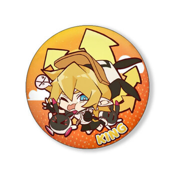 格瑞雷狮安哥磨砂细闪胸章吧唧二次元兔耳q版萌系动漫胸针饰品挂饰 金