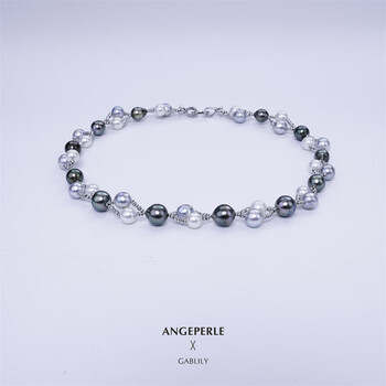 天使之泪海水珍珠项链真多麻大溪地巴洛克三花巷毛衣链手链送妈妈送老婆 三花巷毛衣链手链套装