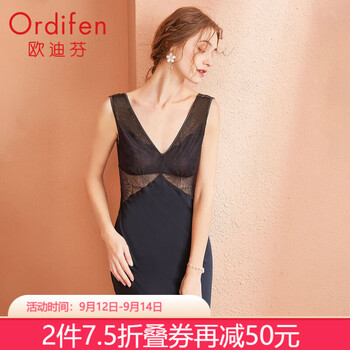 
欧迪芬睡衣家居服女21年春夏新品绵柔亲肤莫代尔蕾丝花边套头V领纯色简约女士睡裙 XH1105 黑色 M评测好不好？怎么样？为什么有负面评价！
