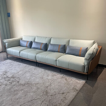 foposof富牌欧式头层牛皮沙发现代简约客厅轻奢转角直排组合皮艺沙发