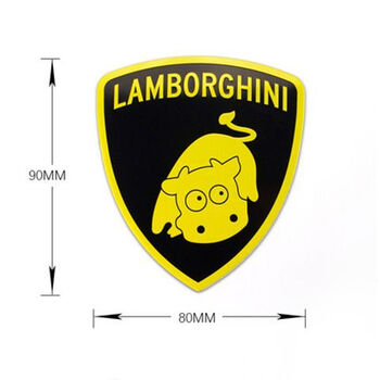 修衡兰博基尼牛蛇搞笑金属车标车身划痕贴法拉利法拉驴恶搞车贴装兰博