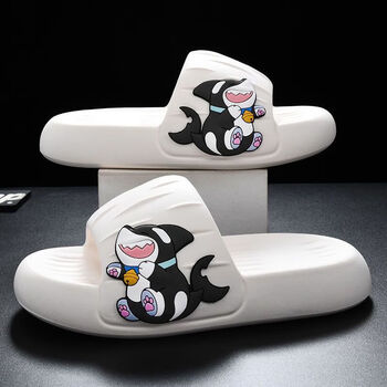 木西十鲨鱼拖鞋拖鞋男夏款外穿室内家居可爱踩屎感拖鞋拖鞋男款超厚底