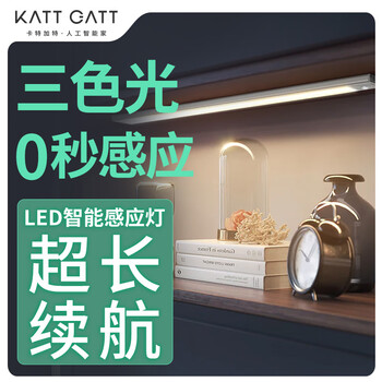 卡特加特卡特加特感应橱柜灯小夜灯衣柜灯免布线超薄充电玄关灯智能灯 20cm感应灯+三色灯光