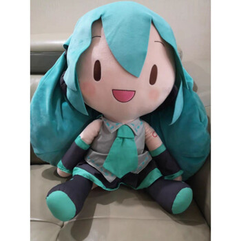 傻fufu初音 现货 sega 初音未来 蝴蝶结fufu雪初音公式服趴趴毛绒公仔