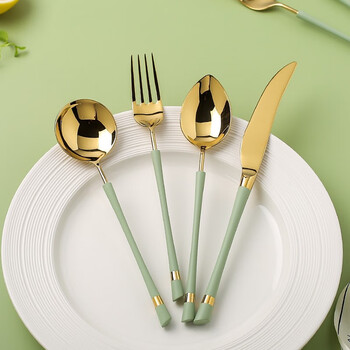 川岛屋不锈钢西餐餐具套装牛排工具刀叉勺三件套ins高档叉子勺子主餐