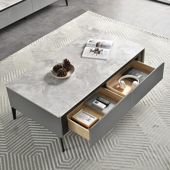 门店同款cbd家居现代极简轻奢现代岩板组合简约茶几电视柜客厅cj011cd