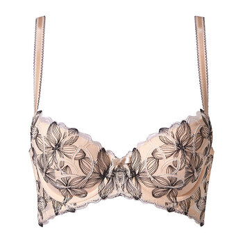 triumph/黛安芬性感蕾丝水袋杯柔美蝴蝶杯集中聚拢文胸16-8370 桔色