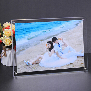 a4亚克力相框 挂墙双面透明水晶结婚照片相片框6812寸创意儿童摆台 (3