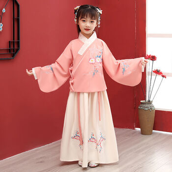 女孩仙女裙小学生古装超仙公主裙唐装演出服明制两件新款古代襦裙套装