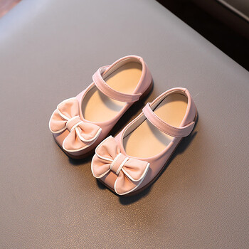 混色鸭鸭秋季新款韩版女童公主鞋宝宝鞋子女孩蝴蝶结方口鞋软底小皮鞋