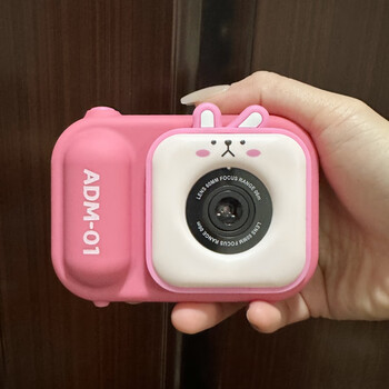 绿野客ccd相机拍立得 儿童数码相机可爱学生ccd手持vlog录视频生 粉色