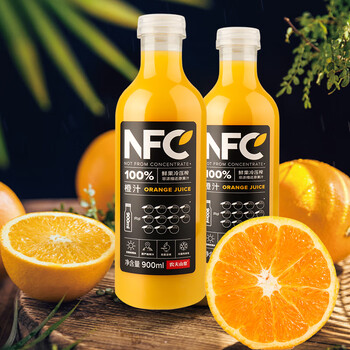 农夫山泉nfc鲜果冷榨汁橙汁900ml大瓶装整箱家庭聚餐芒果混合汁鲜果冷